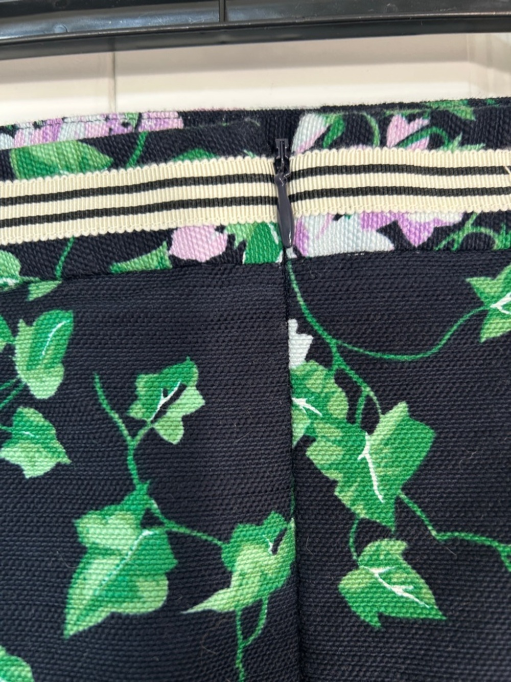 Talbots Black Floral Midi Skirt with Pink & Green Bouquet Print - Picture 5 of 7